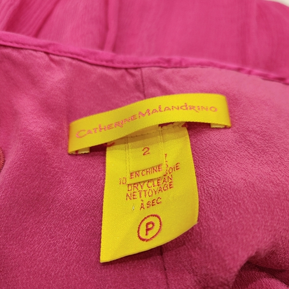 CATHERINE MALANDRINO CREPE SILK DRESS,PURPLE-MAGENTA 2P - Picture 9 of 9